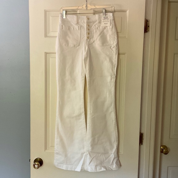 Madewell Flea Market Flare Jeans Pure White Mid Rise Size 25 NWT - Picture 5 of 13